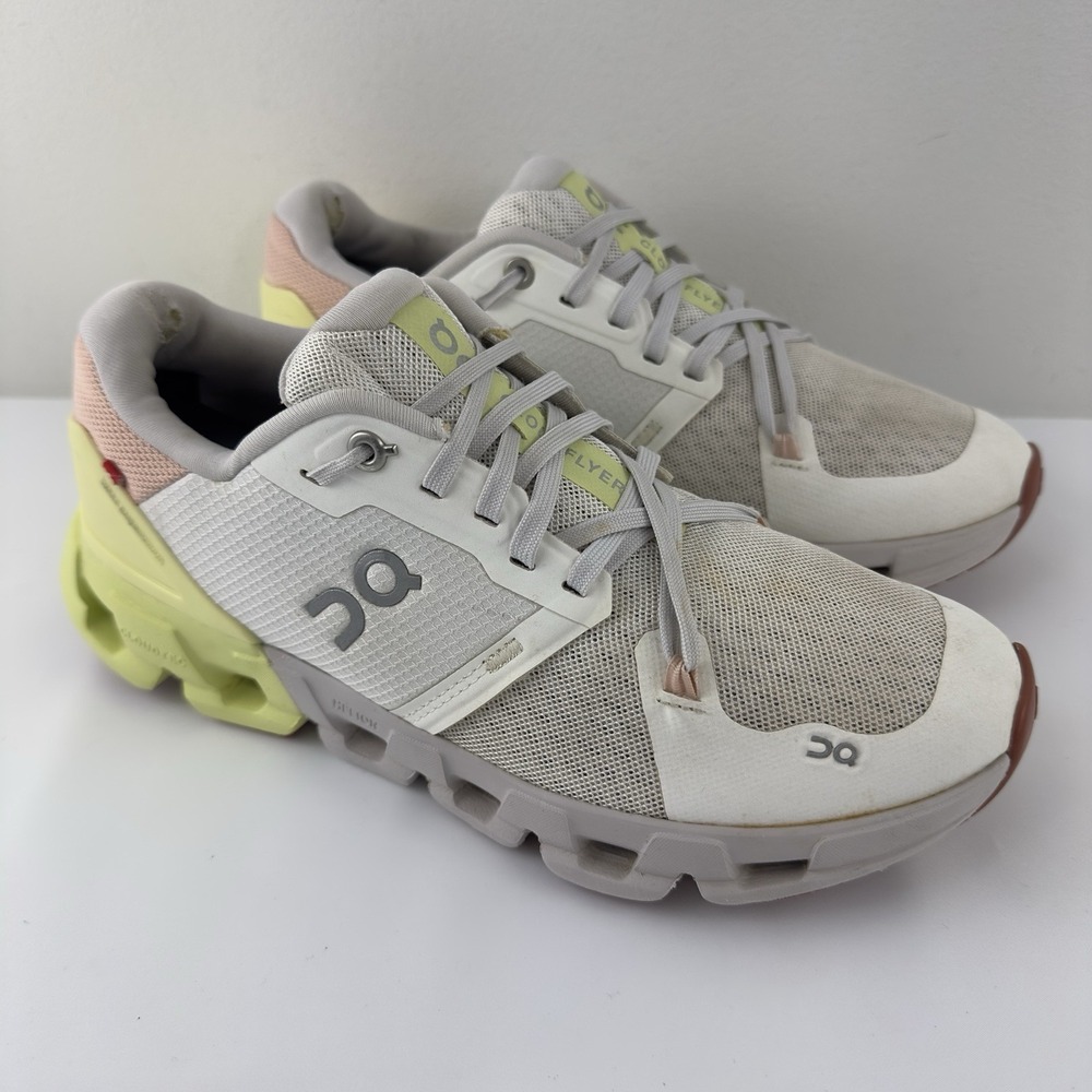 On Running Women's Cloud X White/Lime Running‎ Shoes Size 7.5